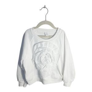 Zara Girls Rose White Sweatshirt Cotton Pullover Size 8